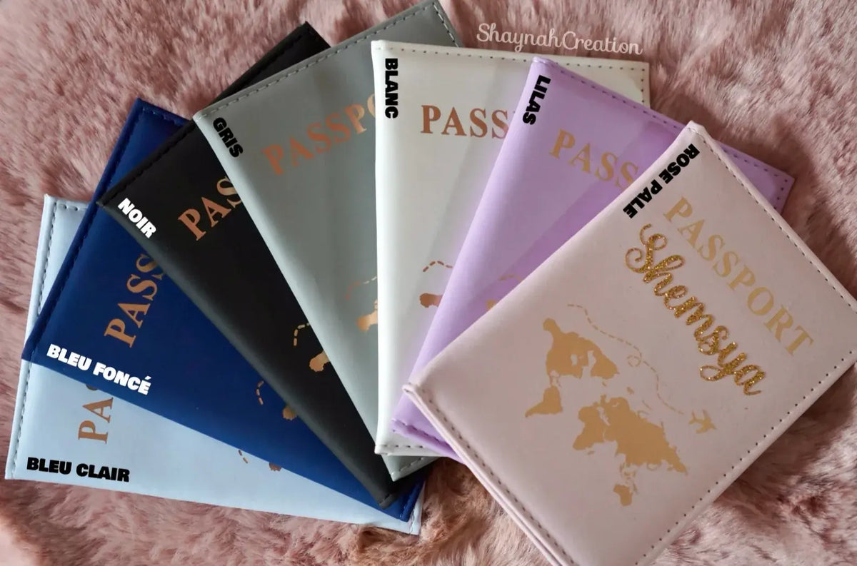 Protège passeport personnalisé.