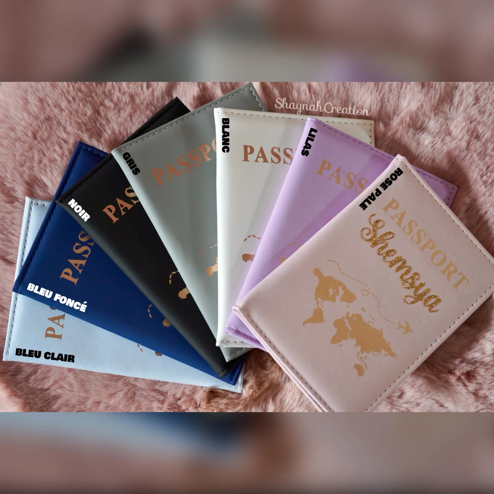 Protège passeport personnalisé.